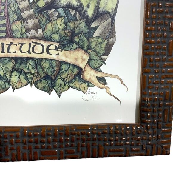 AMY BROWN Attitude Fairy and Dragon 1999 Framed Picture - Picture 5 of 6